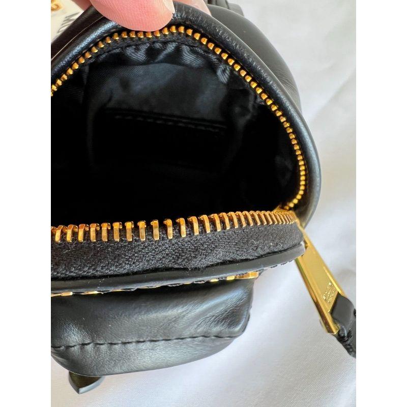 AW20 Moschino Couture Mini Leather Black Backpack/Keychain/Belt Bag/Shoulder Bag en vente 5