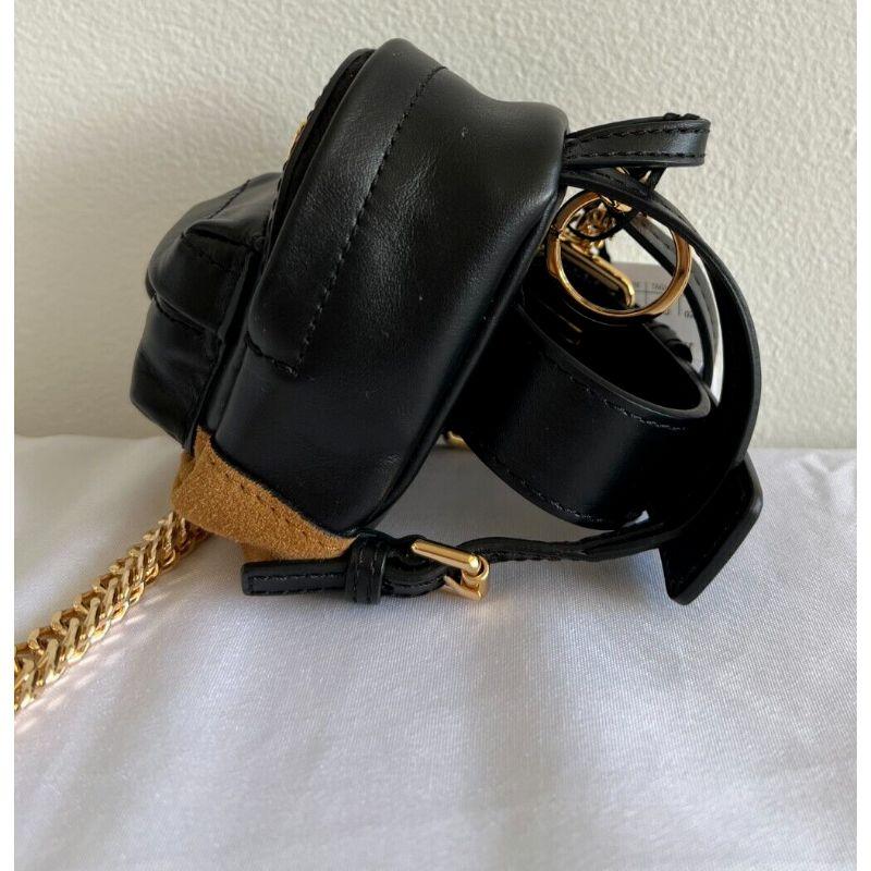 Women's AW20 Moschino Couture Mini Leather Black Backpack/Keychain/Belt Bag/Shoulder Bag For Sale