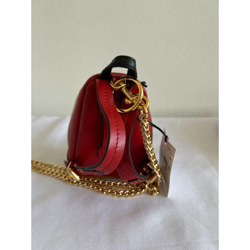 Women's AW20 Moschino Couture Mini Leather Red Backpack/Keychain/Belt Bag/Shoulder Bag For Sale