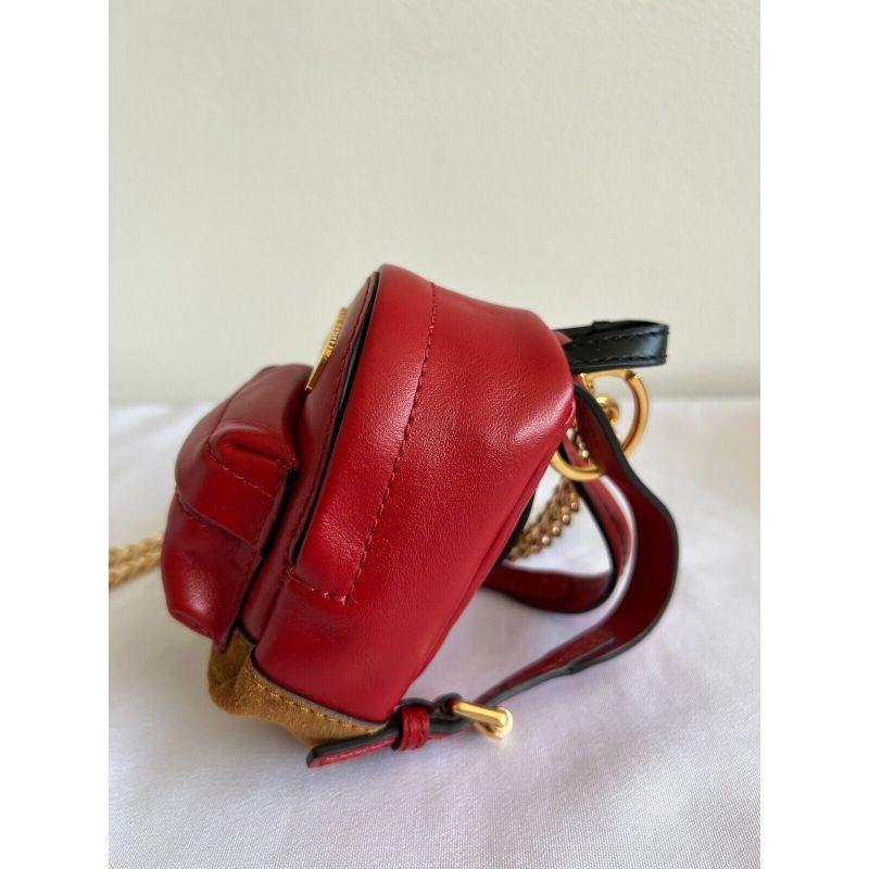 Moschino Couture mini sac à dos/clés/sac de ceinture/sac à bandoulière en cuir rouge AW20 Pour femmes en vente