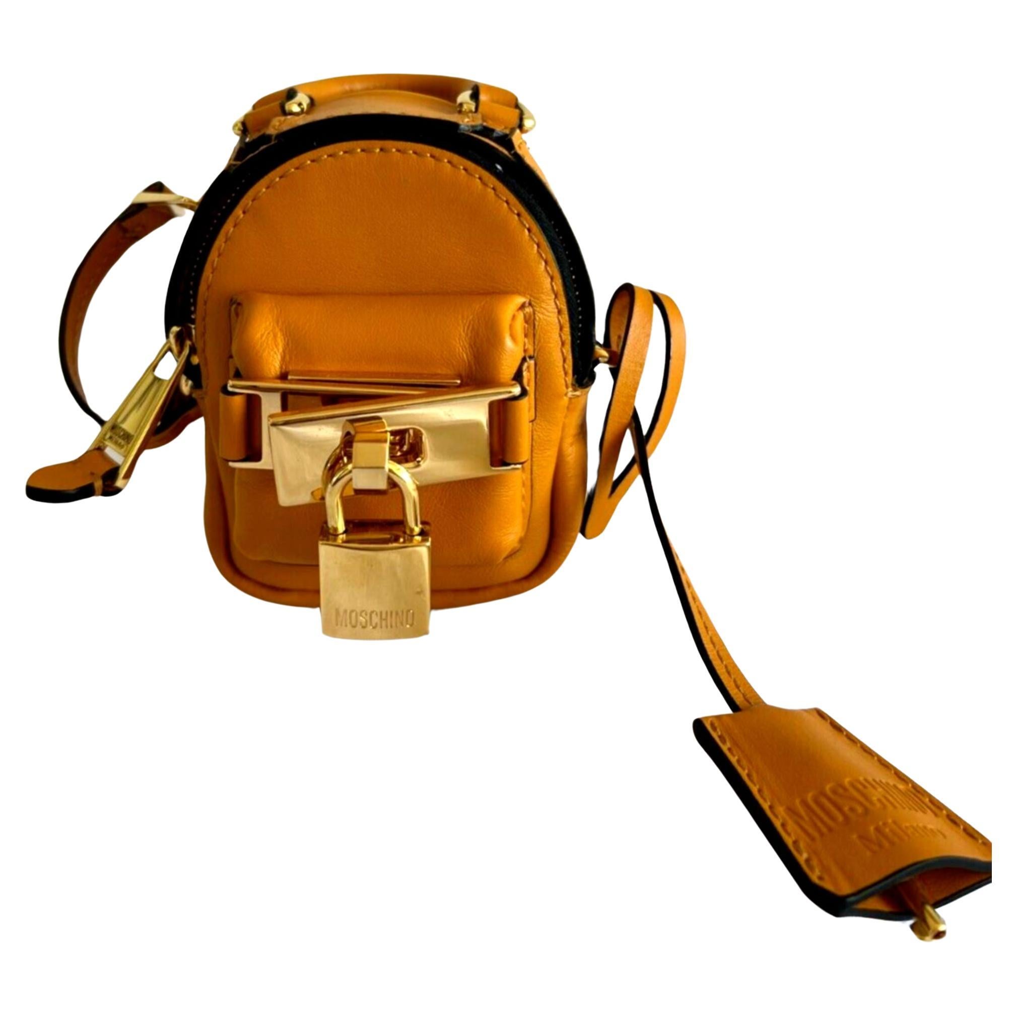 AW20 Moschino Couture Mustard Backpack Shaped Shoulder Bag by Jeremy Scott