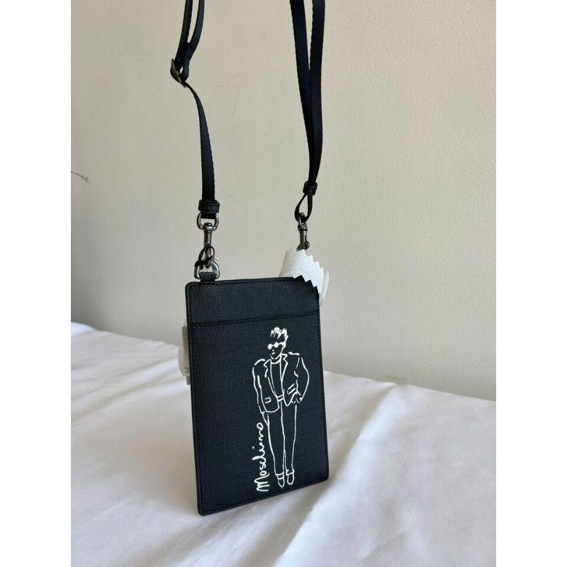 Women's AW20 Moschino Couture Rectangular ID Wallet Bag Man's Sketch by Jeremy Scott For Sale