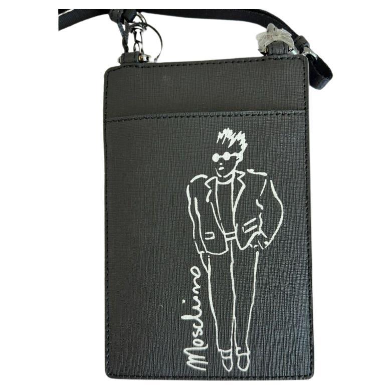 AW20 Moschino Couture Rectangular ID Wallet Bag Man's Sketch by Jeremy Scott For Sale