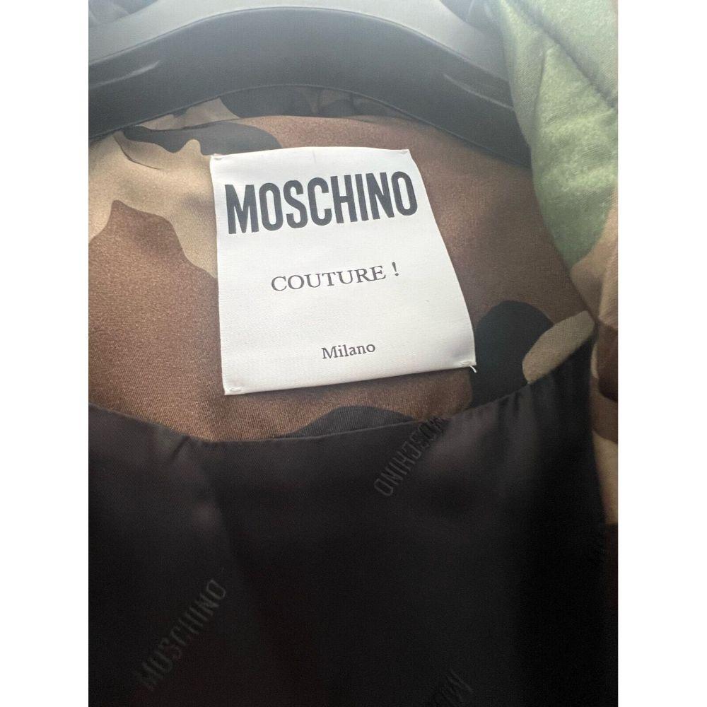 AW20 Moschino Couture Woodland Camouflage Coat in Gold Embellishments For Sale 2