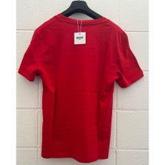 Aw20 Moschino Swim Red T-shirt with 3D Multicolor Logo by Jeremy Scott, Size M