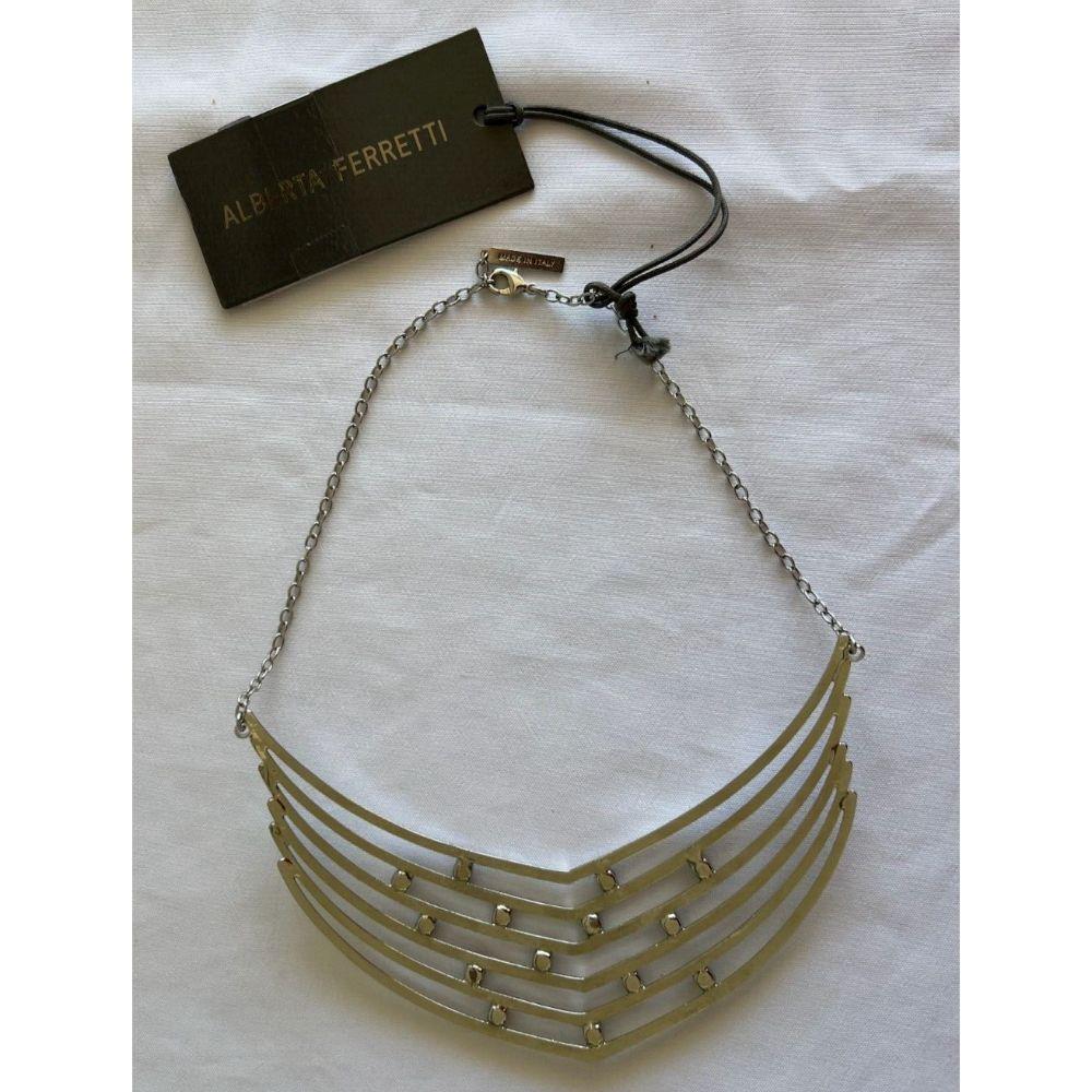 A.20 Collana in metallo argentato con cristalli e strass di Alberta Ferretti in vendita 4