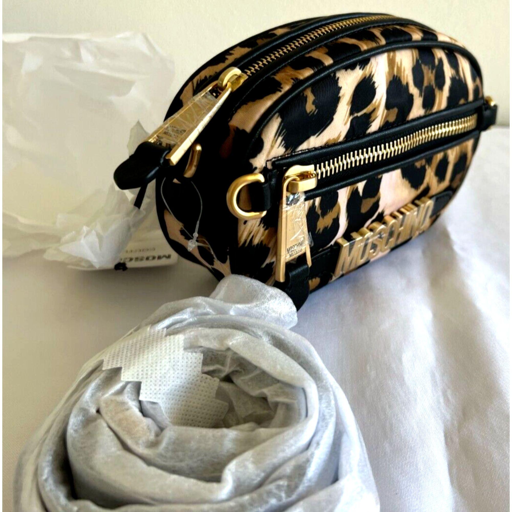 Black AW21 Moschino Couture Allover Leopard Print Shoulder Bag by Jeremy Scott