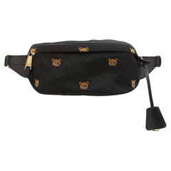 AW21 Moschino Couture Black Embroidered Teddy Bears Fanny Pack by Jeremy Scott