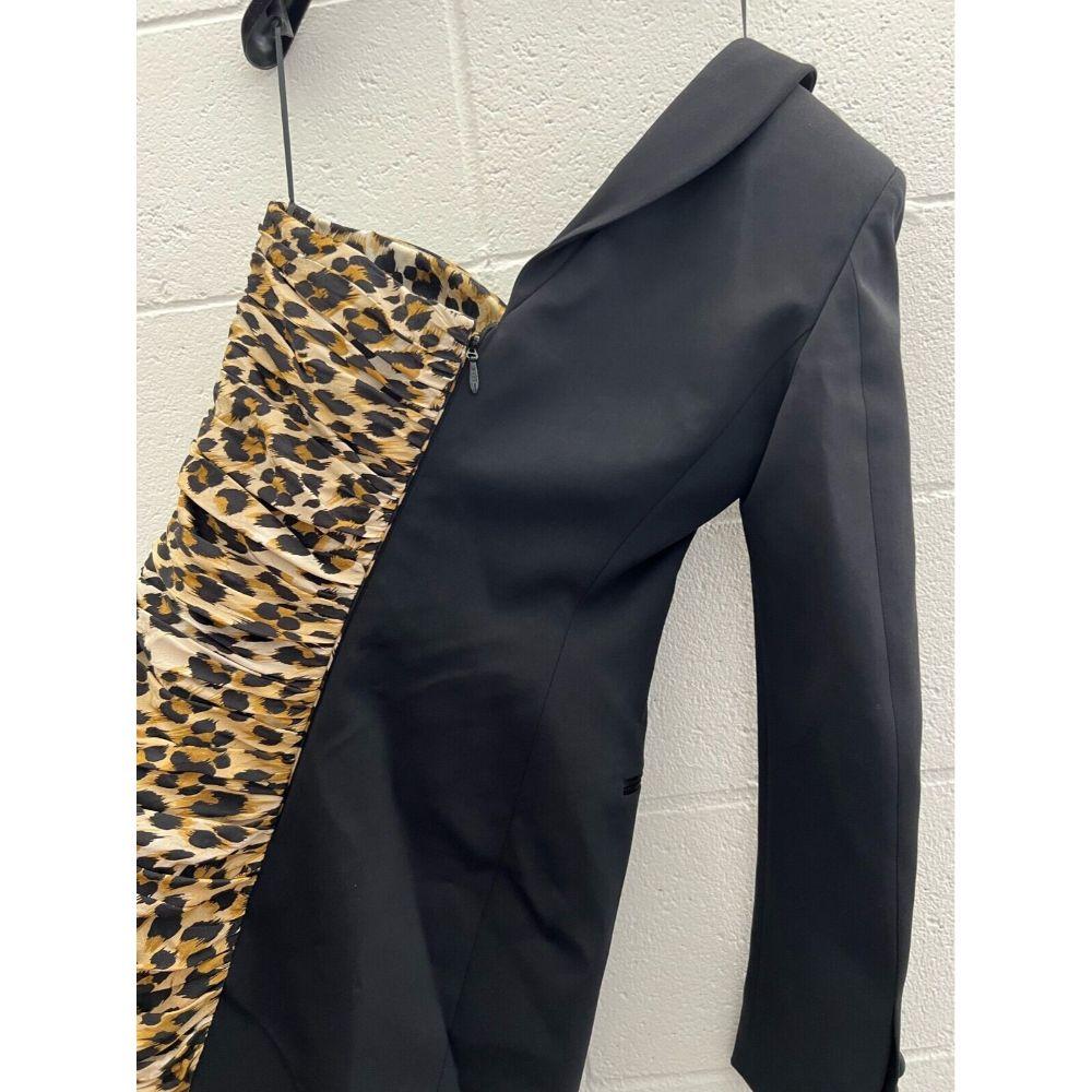 AW21 Moschino Couture Half Blazer Half Leopard Asymmetrical Dress For Sale 6