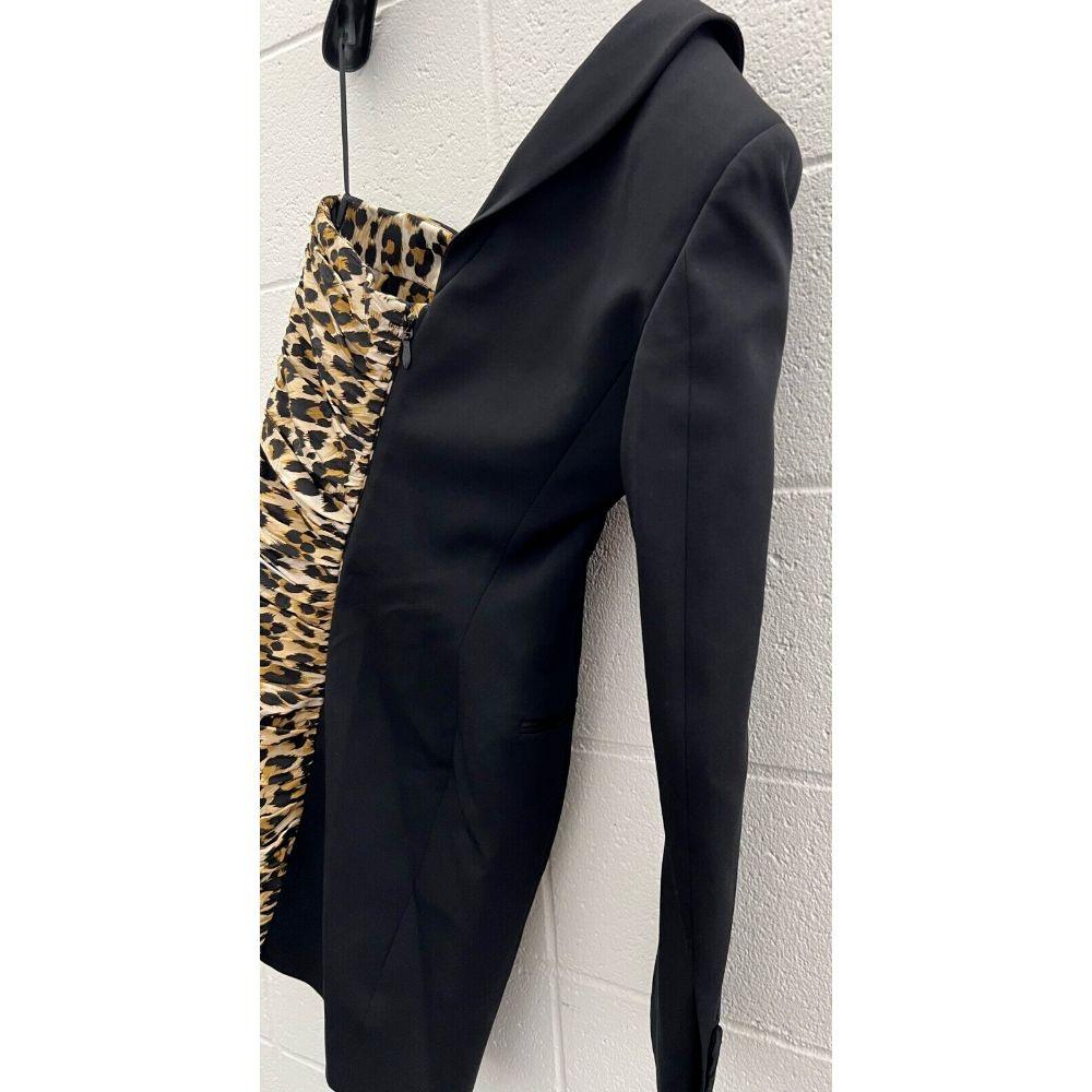 AW21 Moschino Couture Half Blazer Half Leopard Asymmetrical Dress For Sale 7