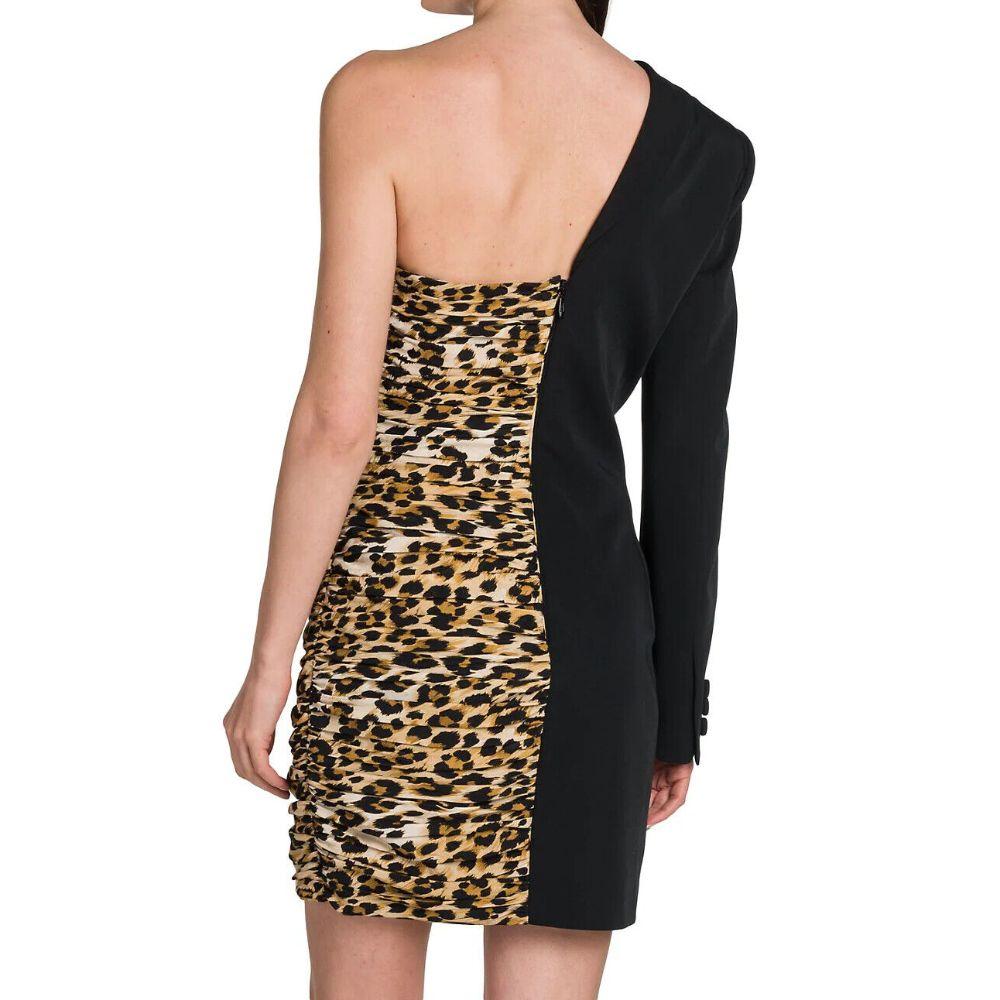 Black AW21 Moschino Couture Half Blazer Half Leopard Asymmetrical Dress For Sale