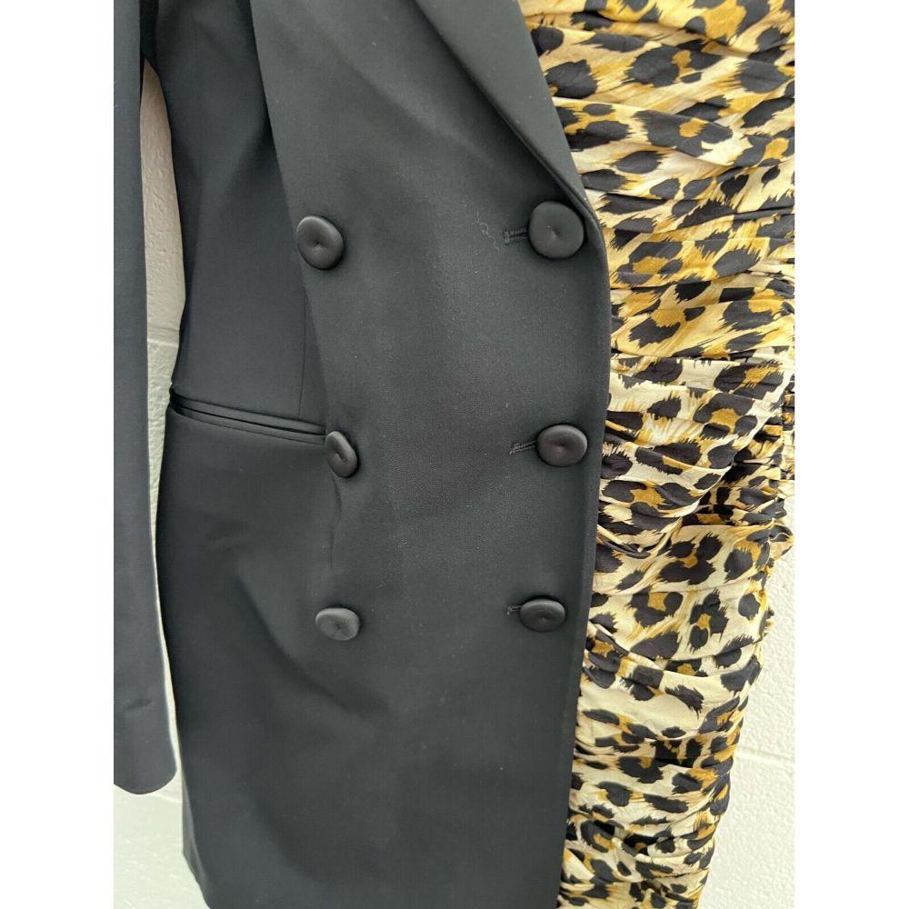 AW21 Moschino Couture Half Blazer Half Leopard Asymmetrical Dress For Sale 2