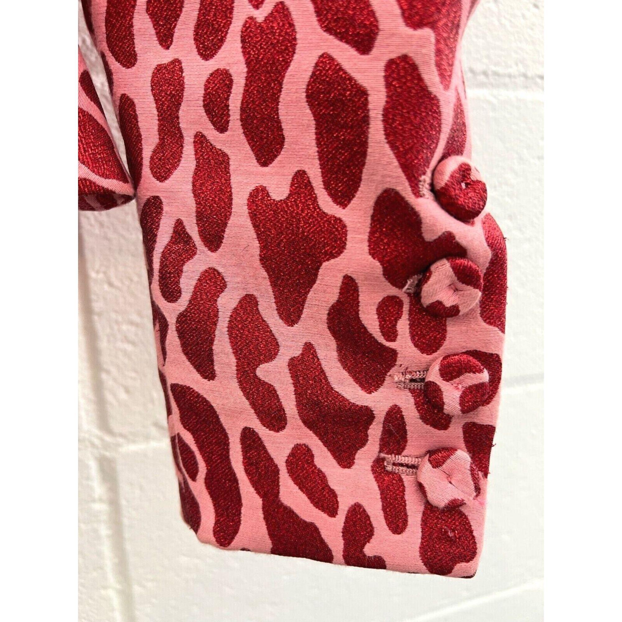 AW21 Moschino Couture Jacket Half Black Half Pink Leopard Spots by Jeremy Scott In New Condition For Sale In Palm Springs, CA