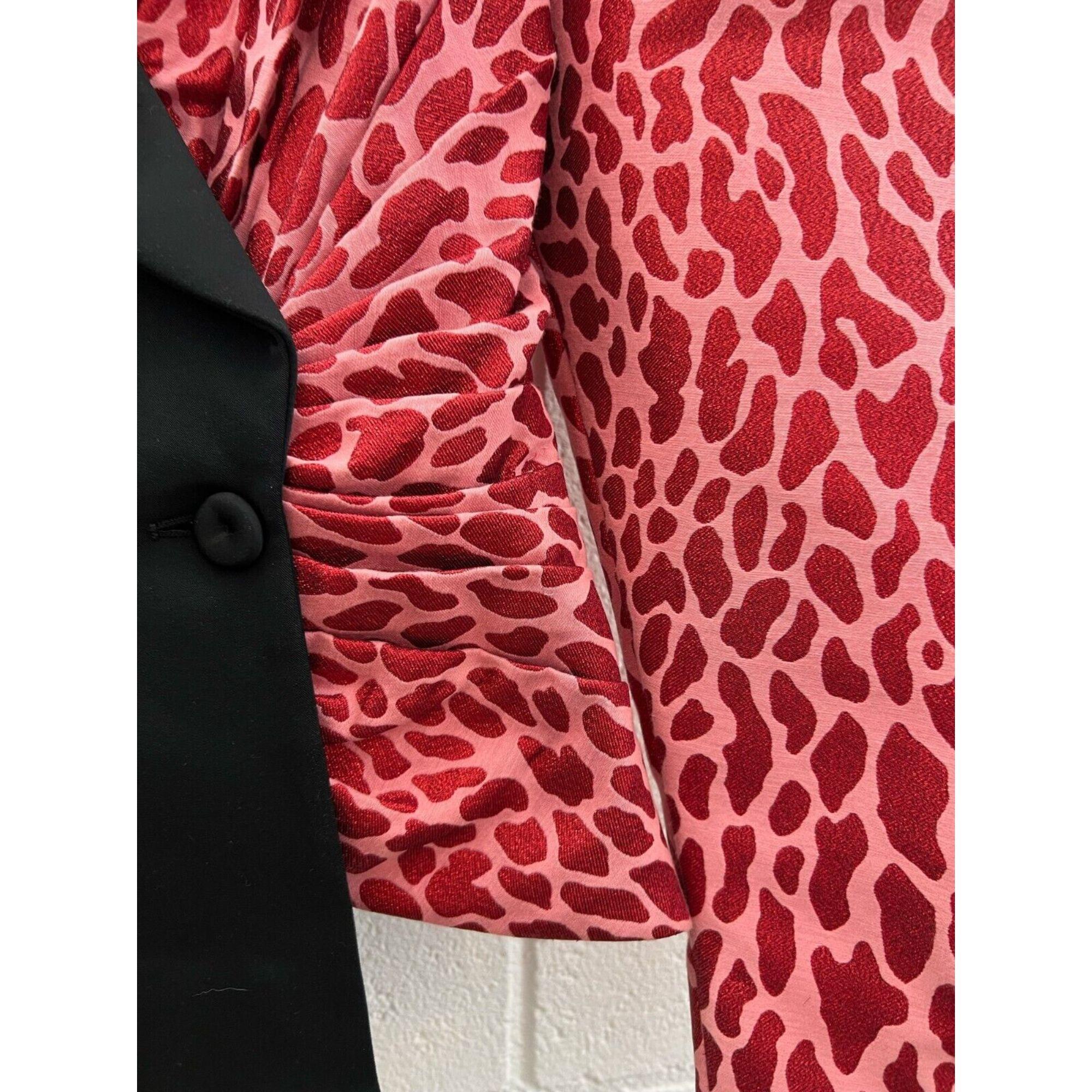 Women's AW21 Moschino Couture Jacket Half Black Half Pink Leopard Spots by Jeremy Scott For Sale