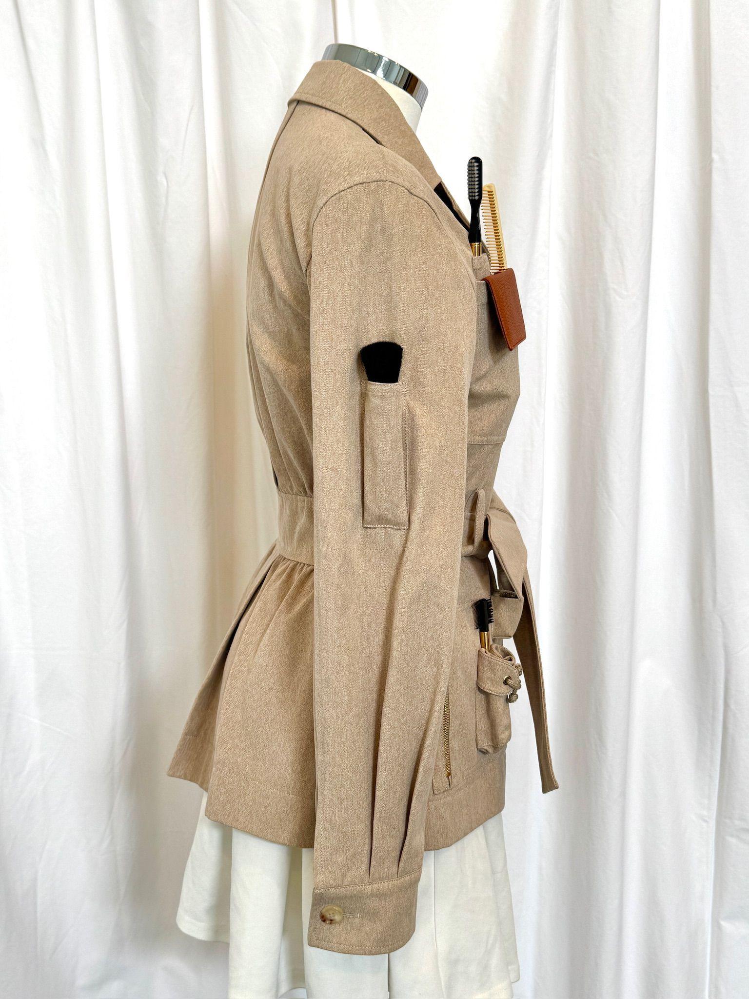 AW21 MOSCHINO Couture Jeremy Scott Beige Gabardine Survivor Kit