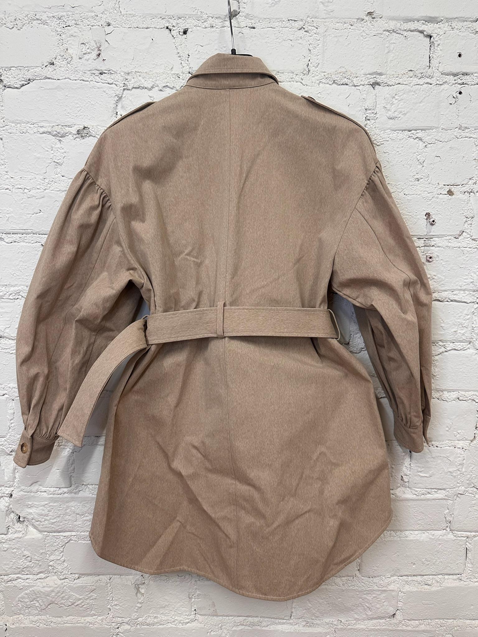 AW21 Moschino Couture Jeremy Scott Beige Gabardine Survivor Kit Tools Robe en vente 11