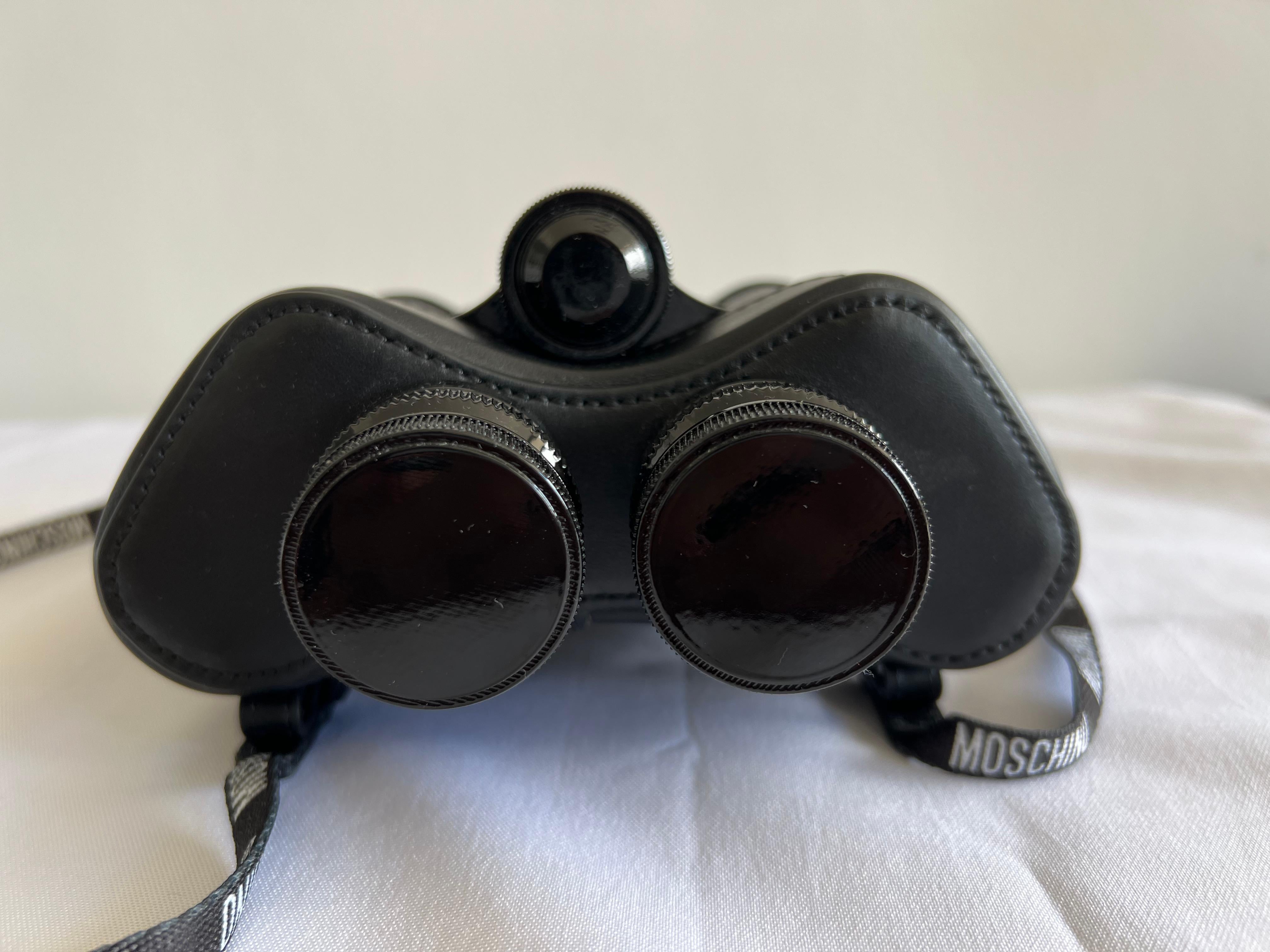 AW21 Moschino Couture Jeremy Scott Black Binoculars Shoulder Bag $2675 MSRP RARE 6