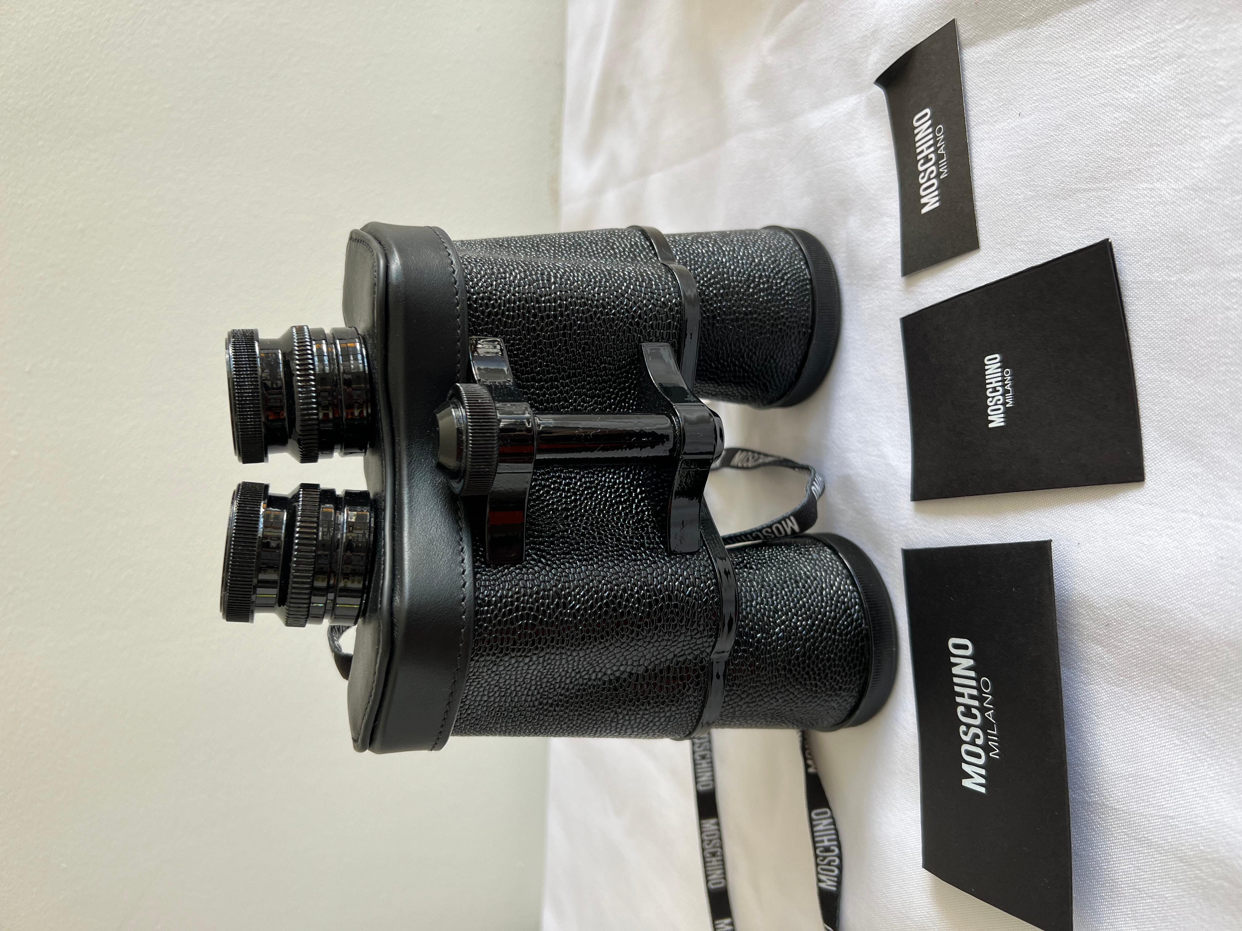 AW21 Moschino Couture Jeremy Scott Black Binoculars Shoulder Bag $2675 MSRP RARE 13