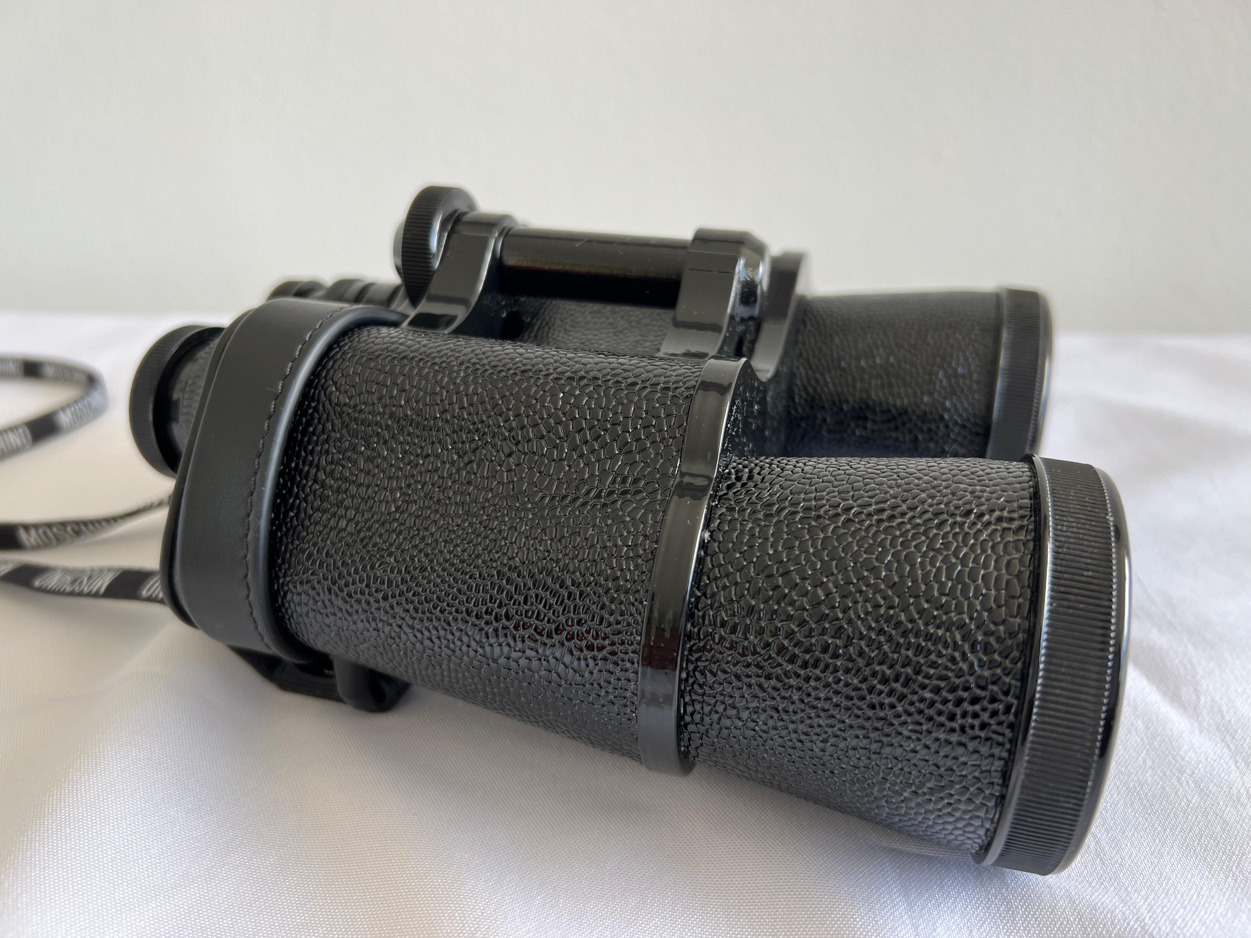 AW21 Moschino Couture Jeremy Scott Black Binoculars Shoulder Bag $2675 MSRP RARE 2