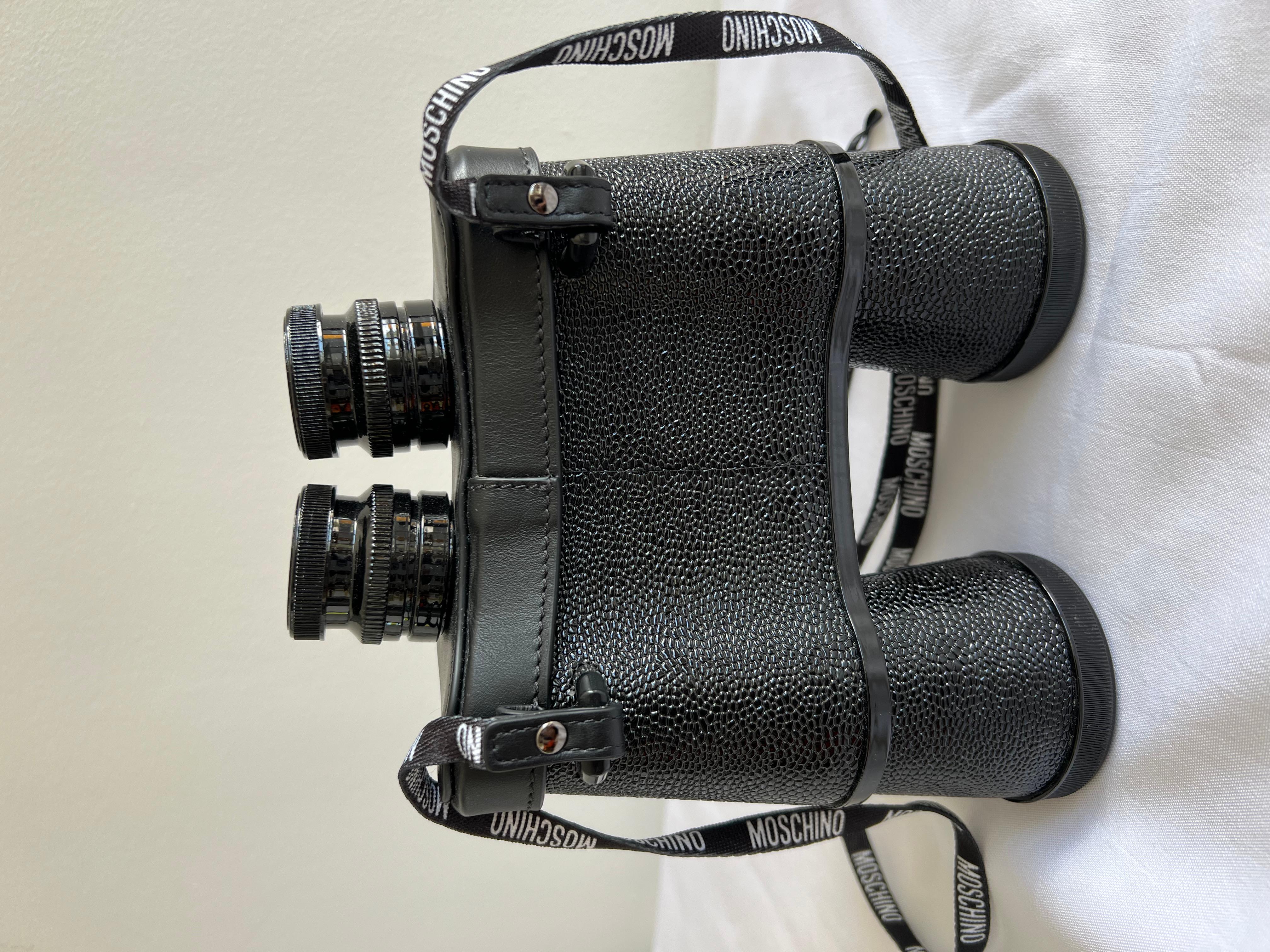 AW21 Moschino Couture Jeremy Scott Black Binoculars Shoulder Bag $2675 MSRP RARE 4