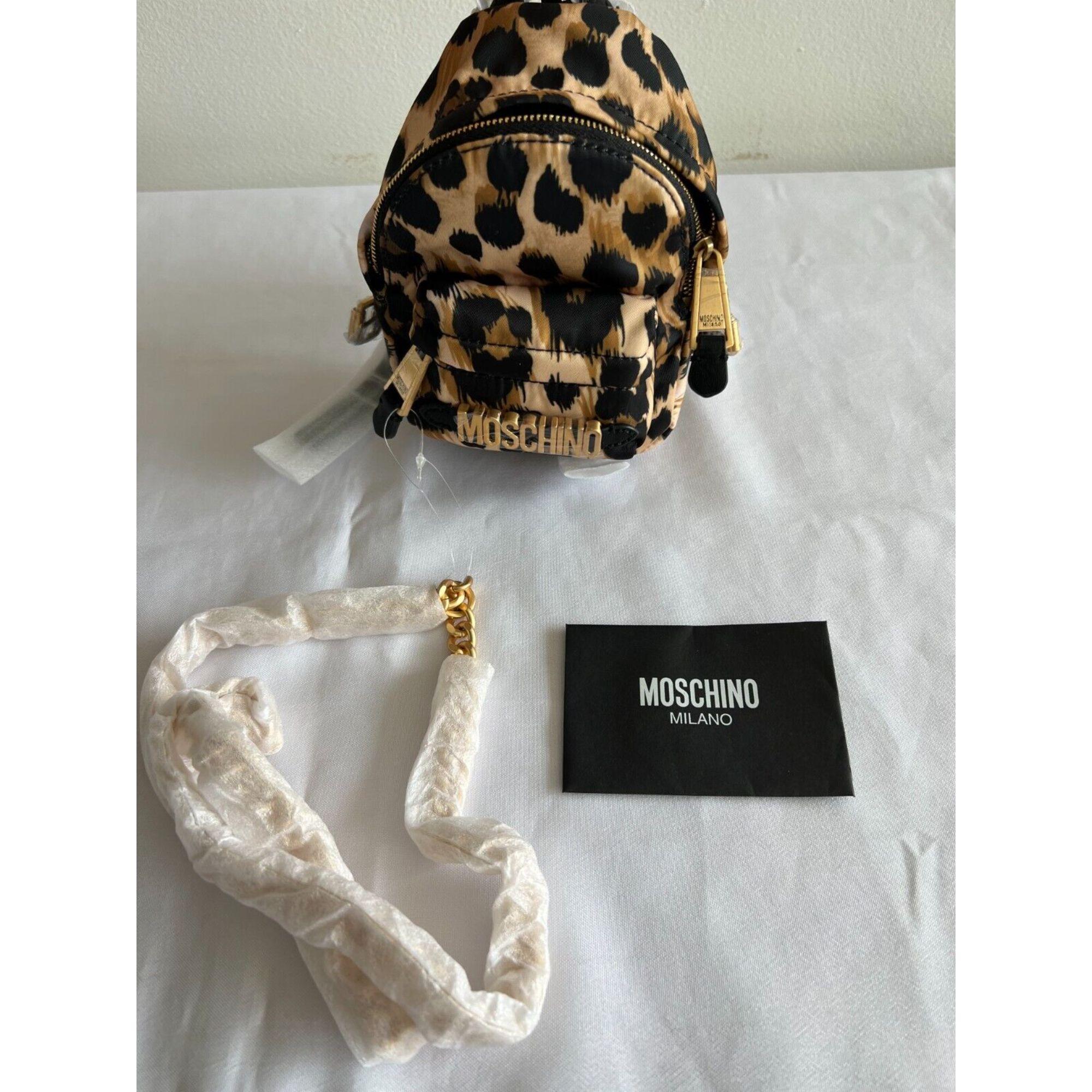AW21 Moschino Couture Leopard Print Shoulder Bag Mini Backpack by Jeremy Scott For Sale 2