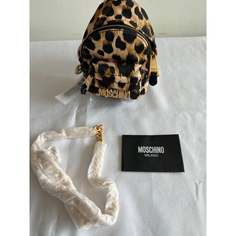 AW21 Moschino Couture Leopard Print Shoulder Bag Mini Backpack by