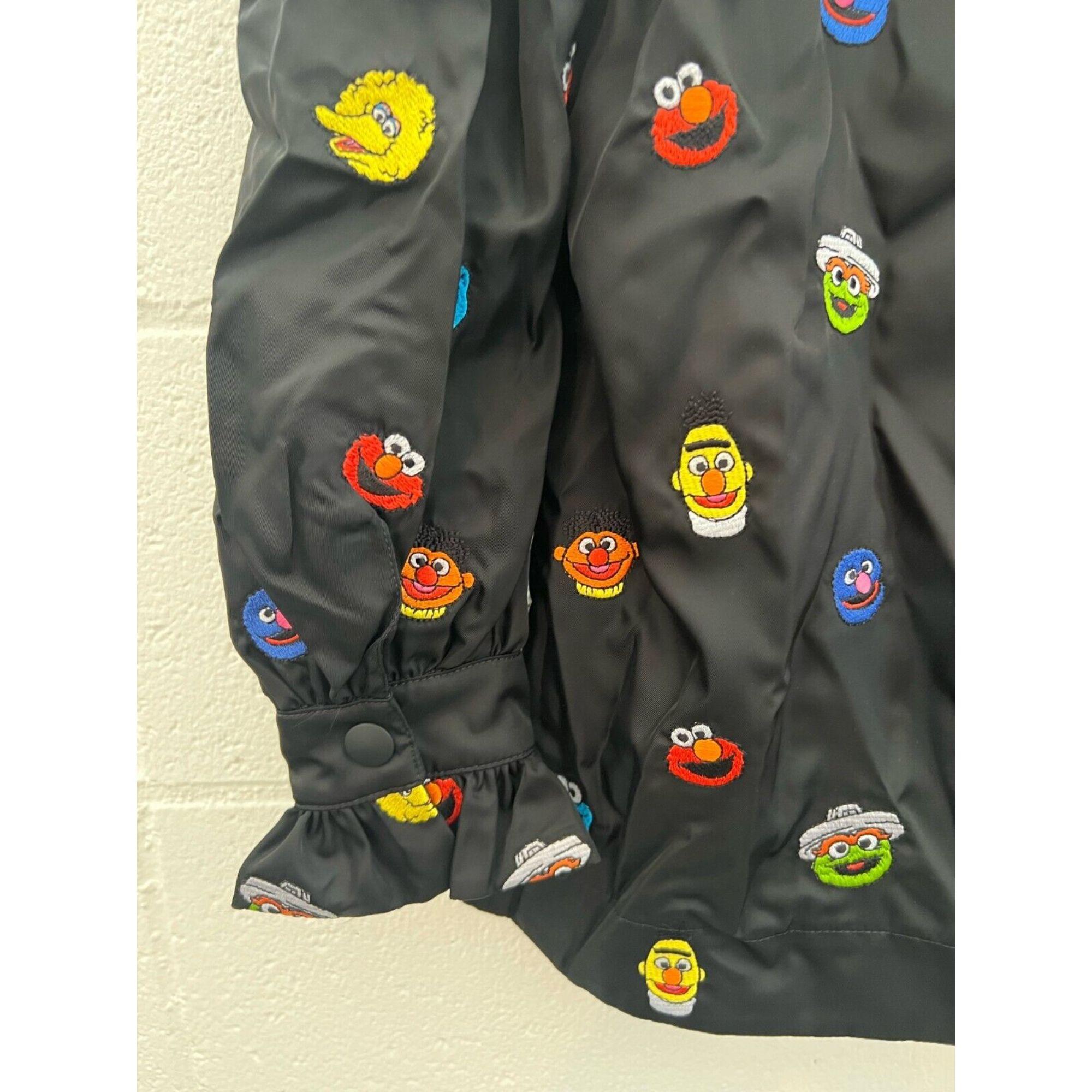 AW21 Moschino Couture Sesame Street Embroidered Hooded Jacket by Jeremy Scott For Sale 7