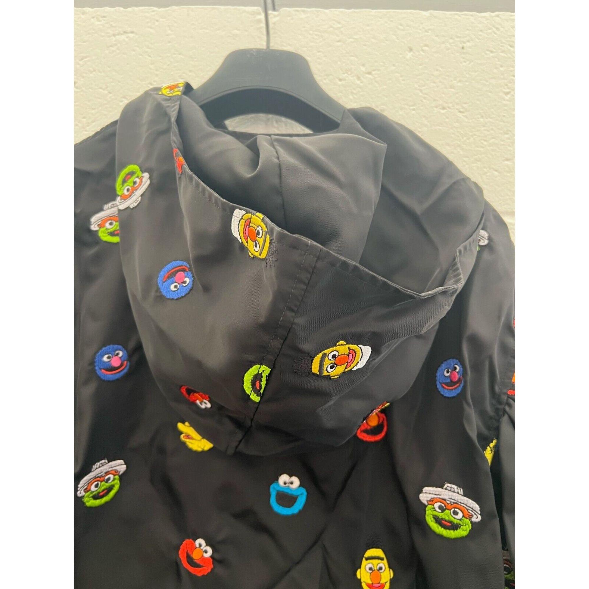 AW21 Moschino Couture Sesame Street Embroidered Hooded Jacket by Jeremy Scott For Sale 8