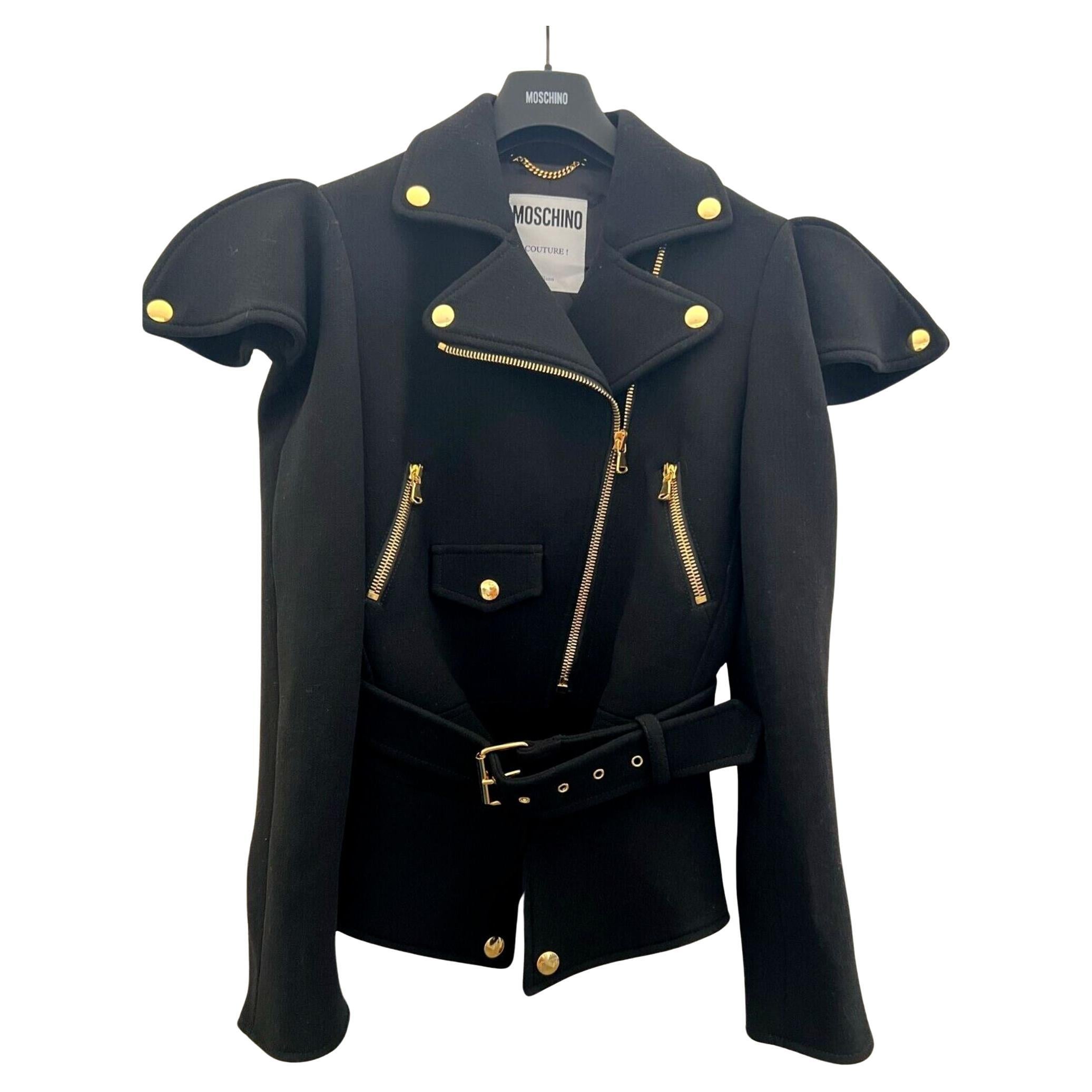 AW21 Moschino Couture Viscose Jacket/Coat with Gold Hardware by Jeremy Scott For Sale