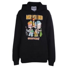 AW22 MOSCHINO Couture Jeremy Scott Black Flinstones Graphic Hoodie Sweatshirt