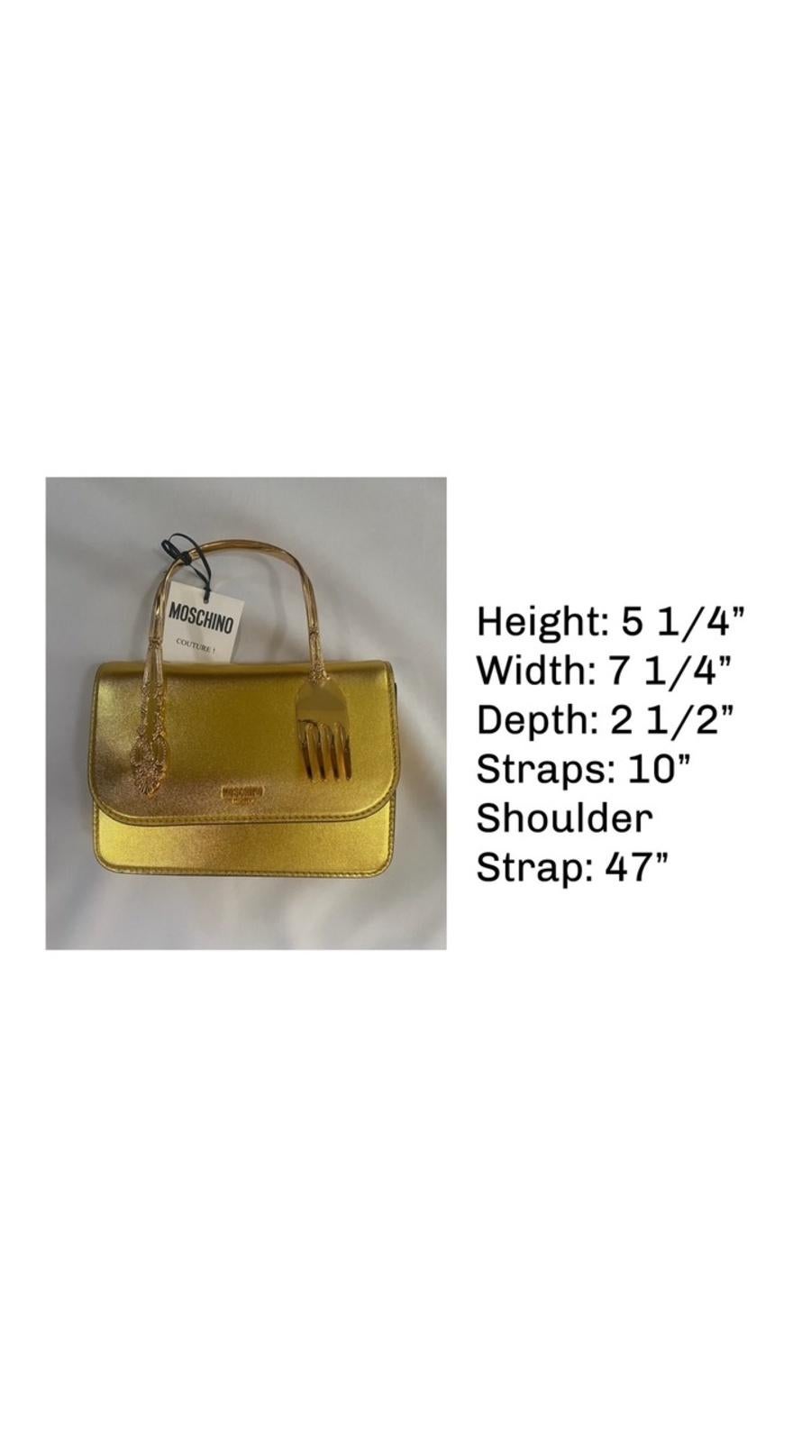 AW22 MOSCHINO Couture Jeremy Scott Tenedor de oro Bolso bandolera Crossbody en venta 10