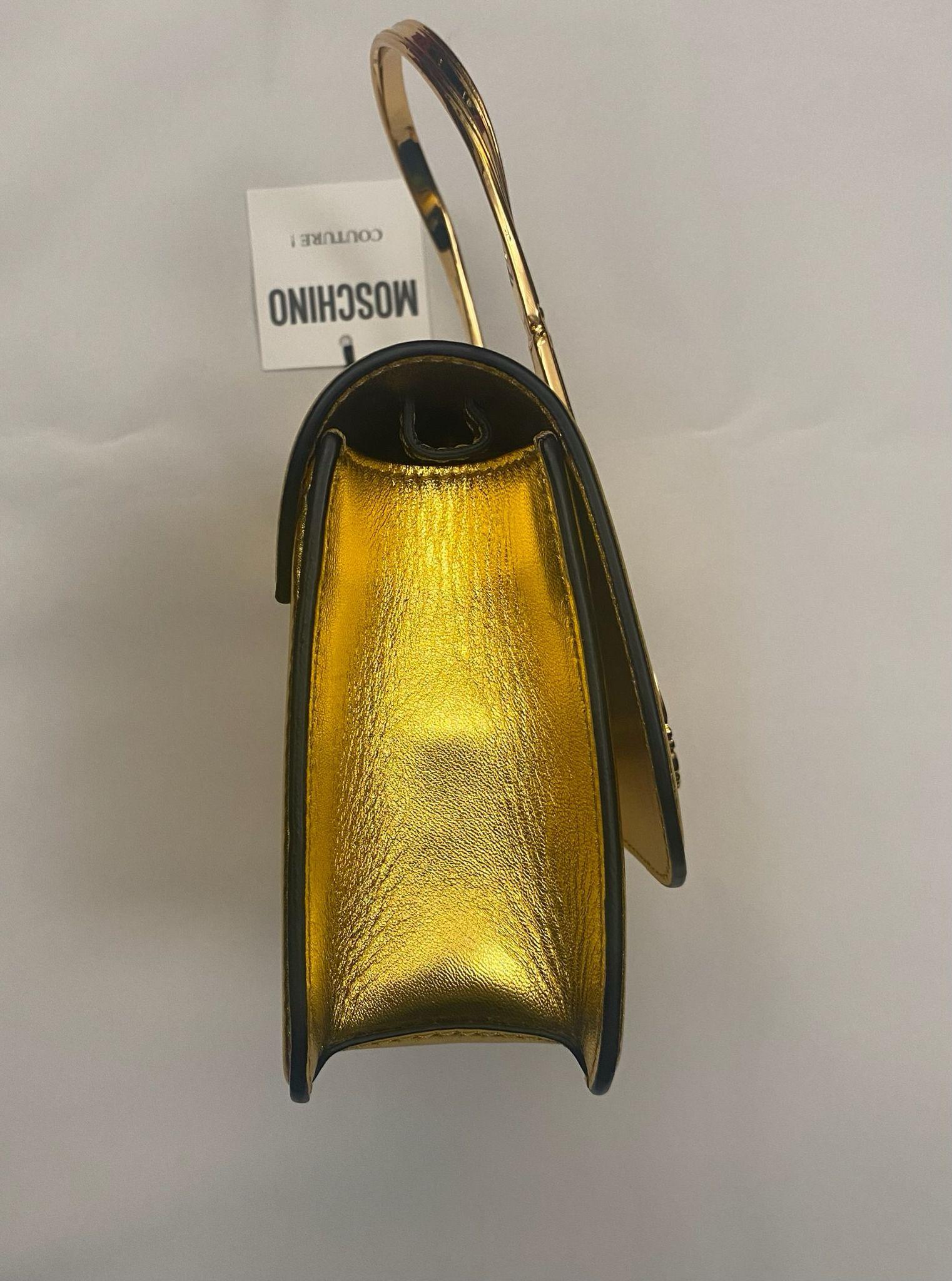 AW22 MOSCHINO Couture Jeremy Scott Tenedor de oro Bolso bandolera Crossbody en venta 3