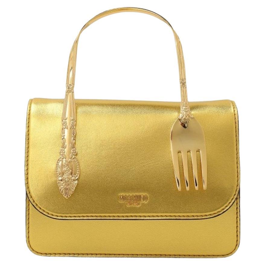 AW22 MOSCHINO Couture Jeremy Scott Tenedor de oro Bolso bandolera Crossbody en venta