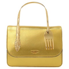 AW22 MOSCHINO Couture Jeremy Scott Tenedor de oro Bolso bandolera Crossbody