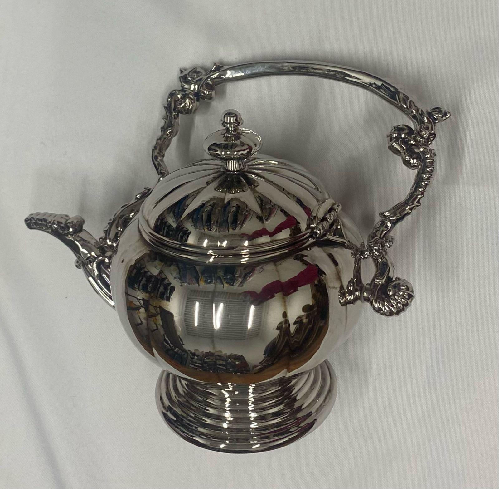 AW22 MOSCHINO Couture Jeremy Scott Logo Engraved Teapot Metallic Clutch Handbag 4