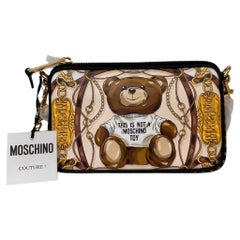 AW22 MOSCHINO Couture Jeremy Scott Teddy Bear All Over Chains & Plaque Clutch