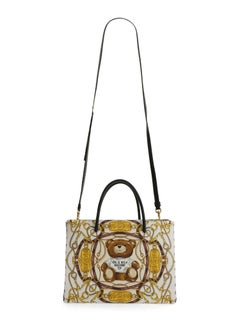AW22 MOSCHINO Couture Jeremy Scott Teddy Bear All Over Chains & Plaque Tote Bag