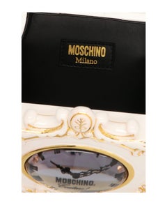 AW22 MOSCHINO Couture Jeremy Scott White Clock Sculpted Ancient Clutch Handbag