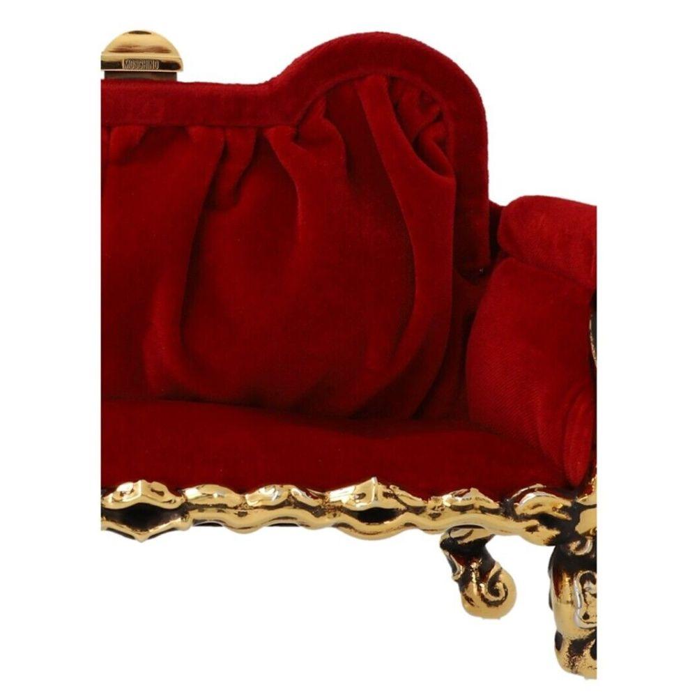 Women's AW22 Moschino Couture Red Velvet Couch Clutch in Sheep Leather by Jeremy Scott For Sale