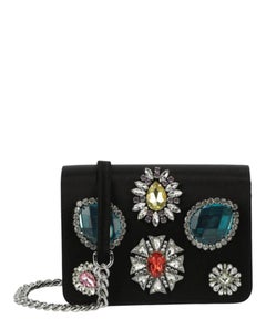 AW23 MOSCHINO Couture Jeremy Scott Black Oversized Faux Diamonds Shoulder Bag
