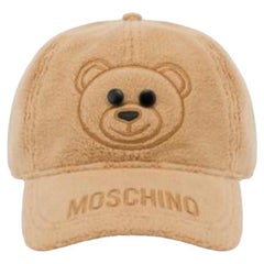 AW23 Moschino Couture Jeremy Scott Brown Teddy Bear Baseball Cap 100% Viscosa