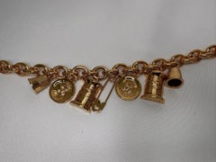 AW23 Moschino Couture Jeremy Scott Gold Sewing W/ Pins And Thimbles Charms Belt