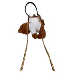 AW24 Moschino Couture Plush Teddy Bear Purse Top Leather Handle Crossbody Bag
