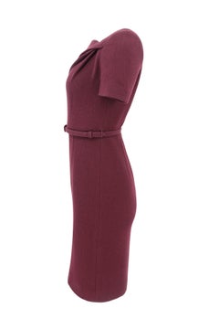 AW25 Mulberry Bleistiftkleid aus Wolle in Doppelkrepp, neu mit Etiketten