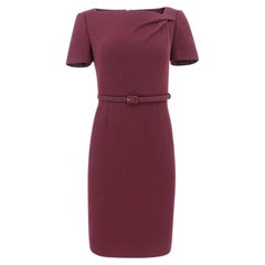 AW25 Mulberry Bleistiftkleid aus Wolle in Doppelkrepp, neu mit Etiketten