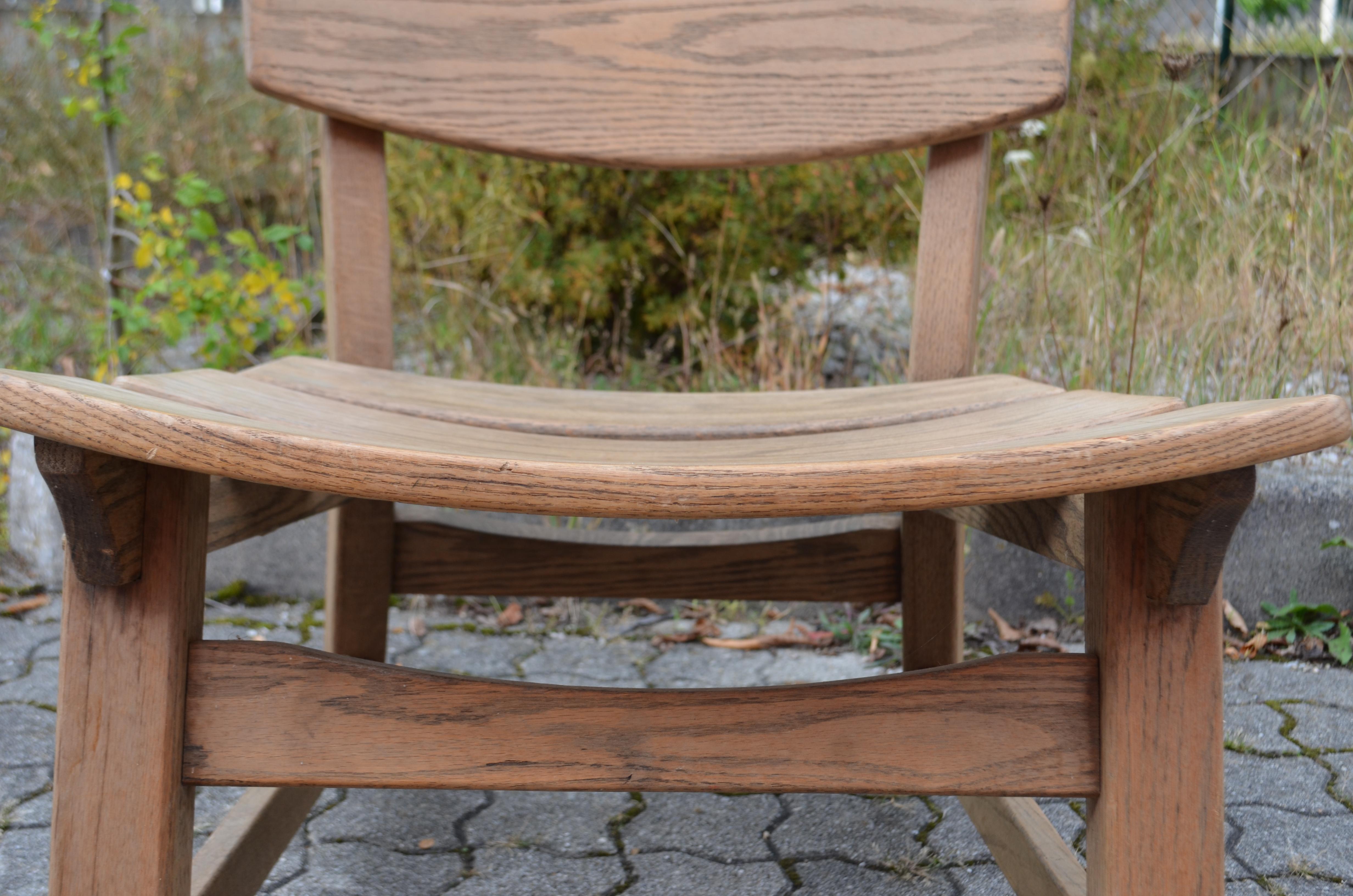 AWA Brutalist Fireplace Lounge Chair Oak For Sale 4