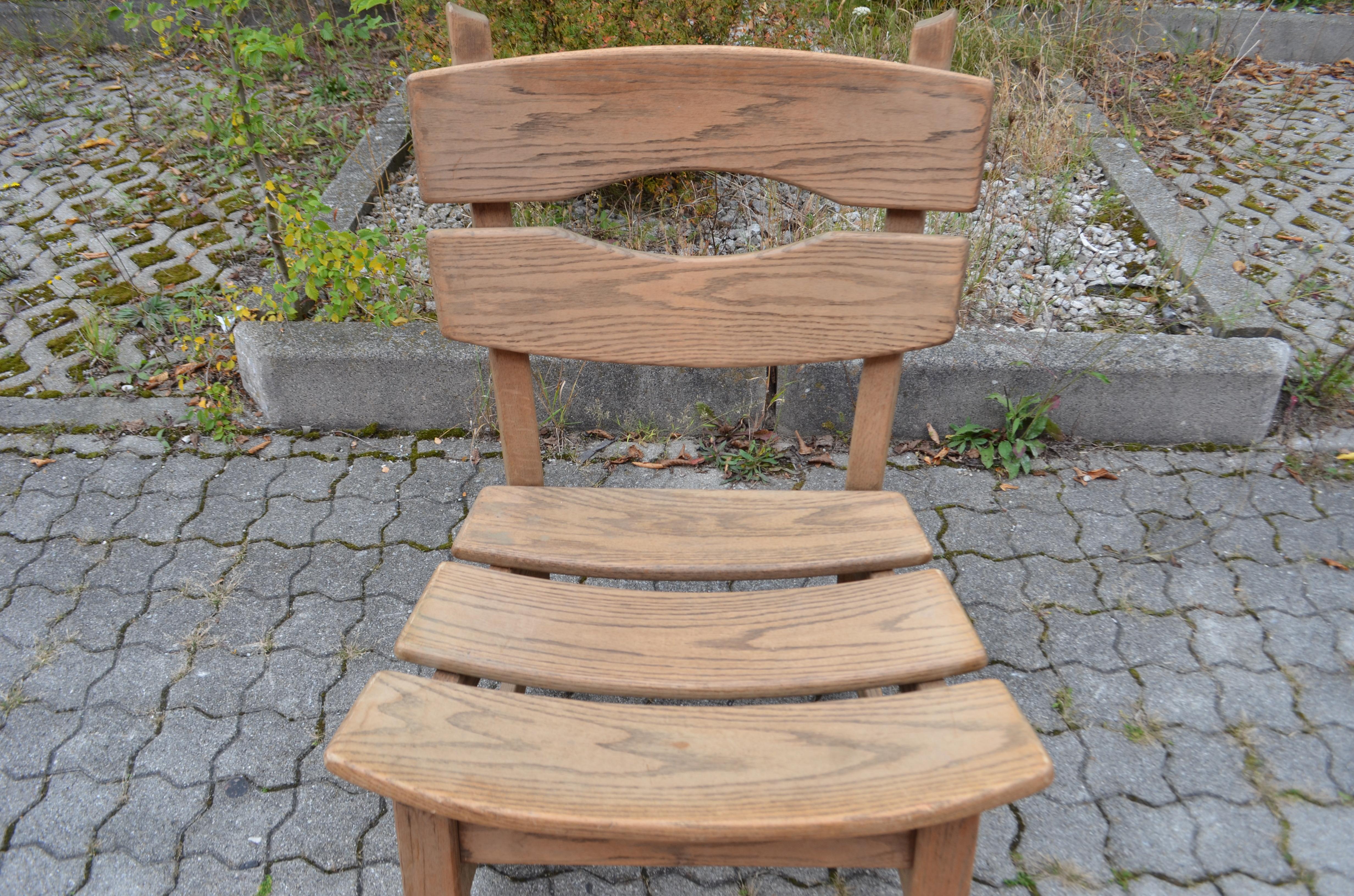 AWA Brutalist Fireplace Lounge Chair Oak For Sale 13