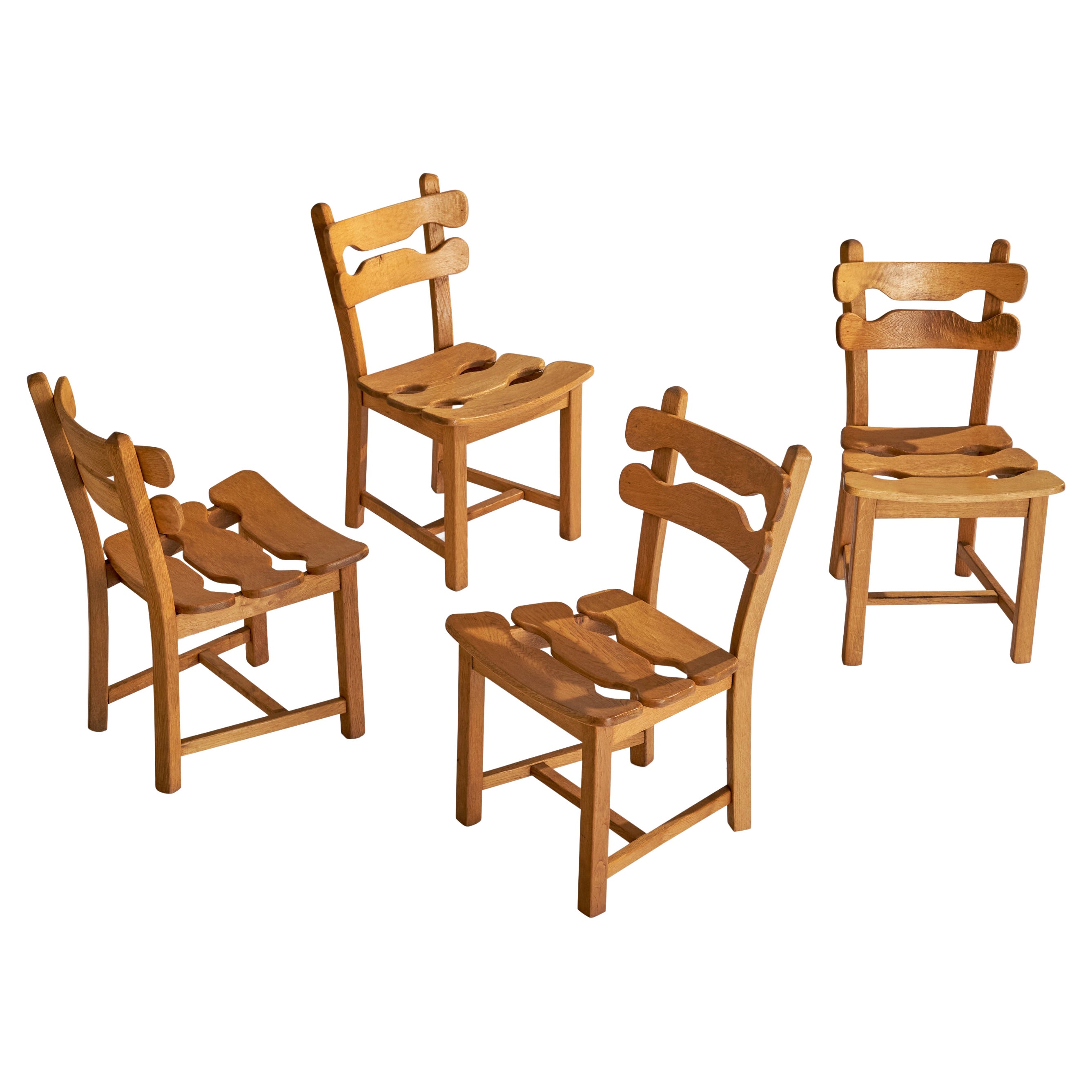 A.W.A Meubelfabriek, Sedie da pranzo, Oak, Paesi Bassi, anni '60