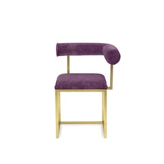 Awaiting L Stool Brass and Velvet