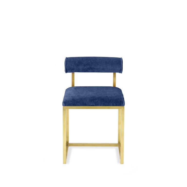 Awaiting, T Stool Brass and Velvet For Sale at 1stDibs